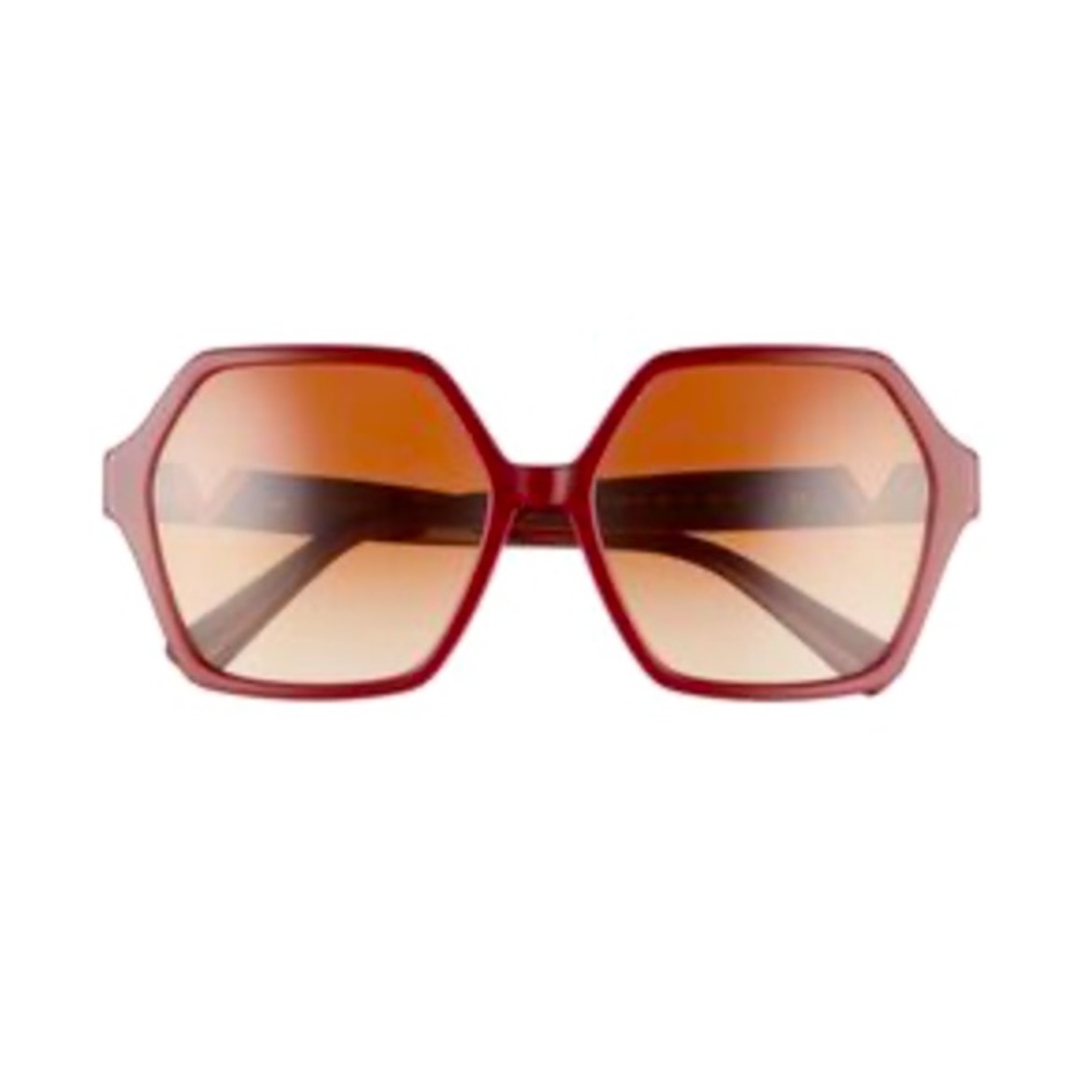 Valentino Honeycomb VA4088 hexagonal sunglasses Bordeaux/Gradient brown